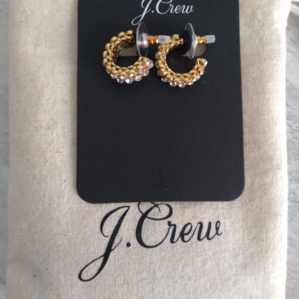 🌟final | NWT | J.Crew | Crystal Hoop Earrings | OS - Picture 2 of 3